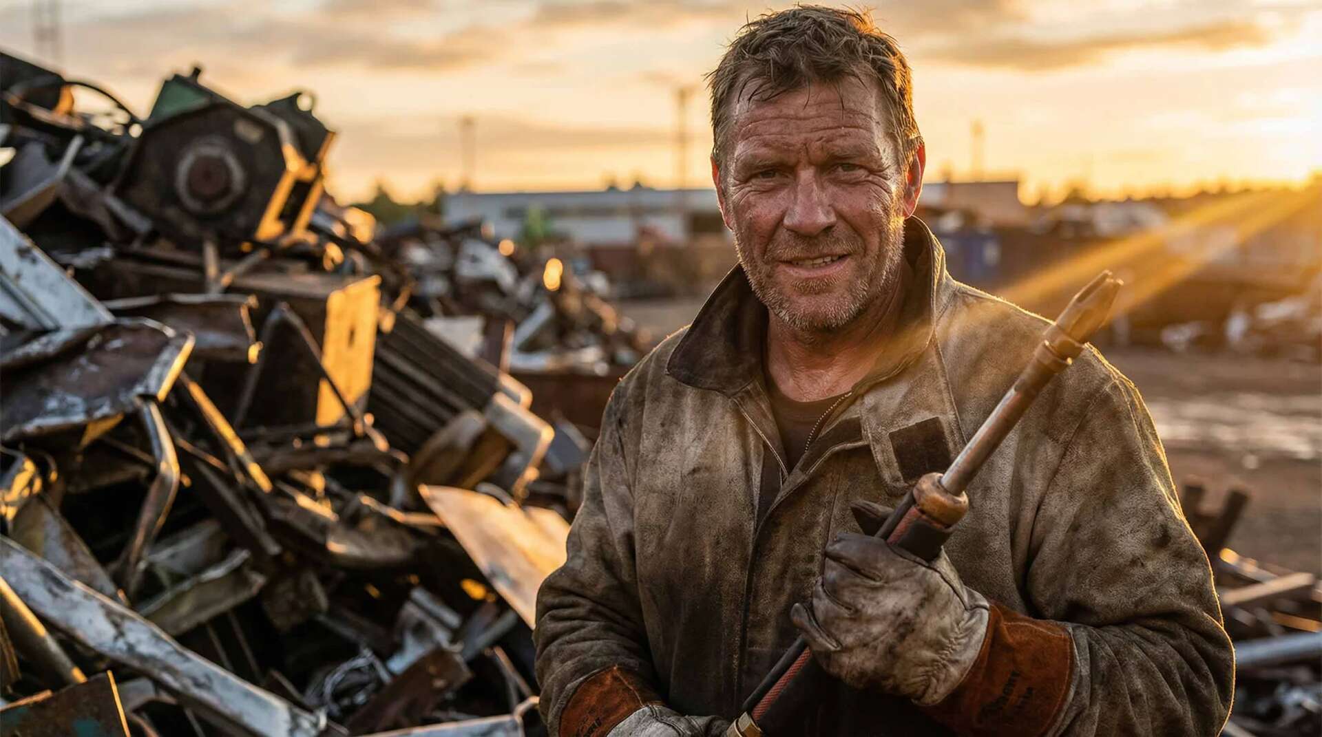 Kokenut polttoleikkaaja romupihalla